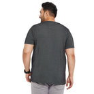 Men Plus Size Aviator-Black Jacquard Round Neck Tshirt - bigbanana