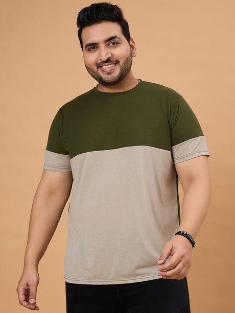 Men Plus Size Axoro Multicolored Round Neck Tshirt - bigbanana