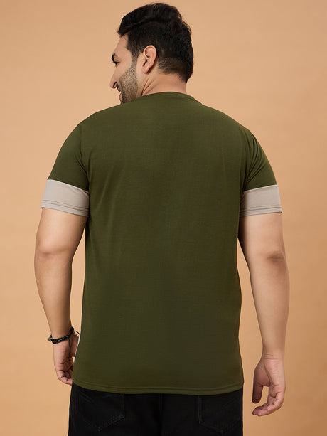 Men Plus Size Axoro Multicolored Round Neck Tshirt - bigbanana