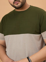 Men Plus Size Axoro Multicolored Round Neck Tshirt - bigbanana