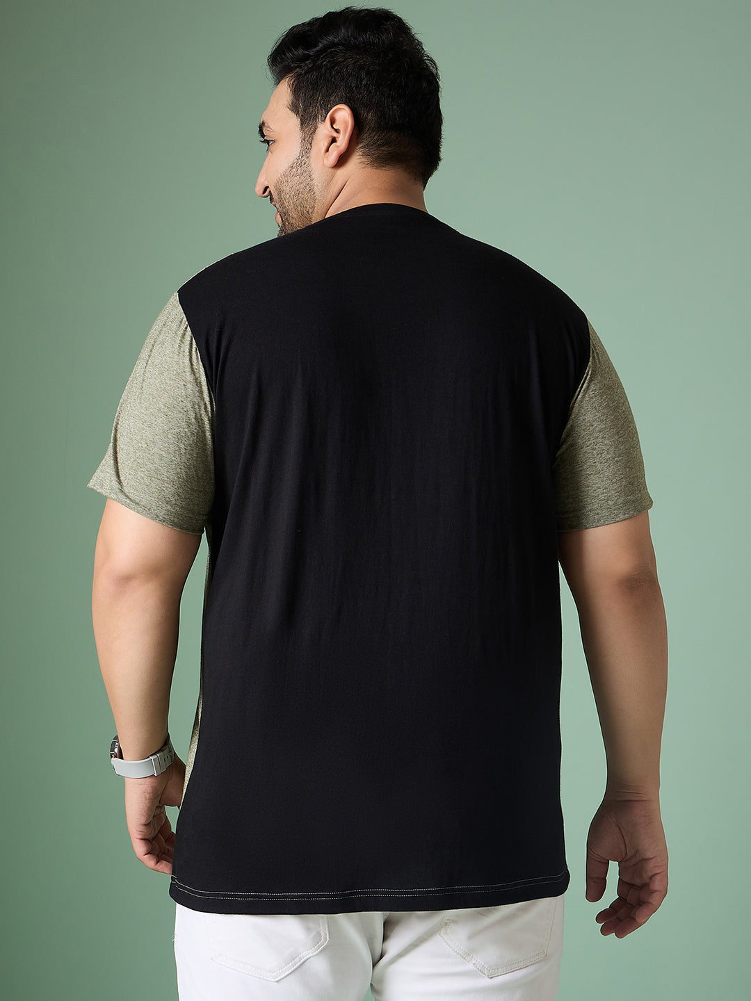 Men Plus Size Azine Multicolor Roun Neck Tshirt - bigbanana
