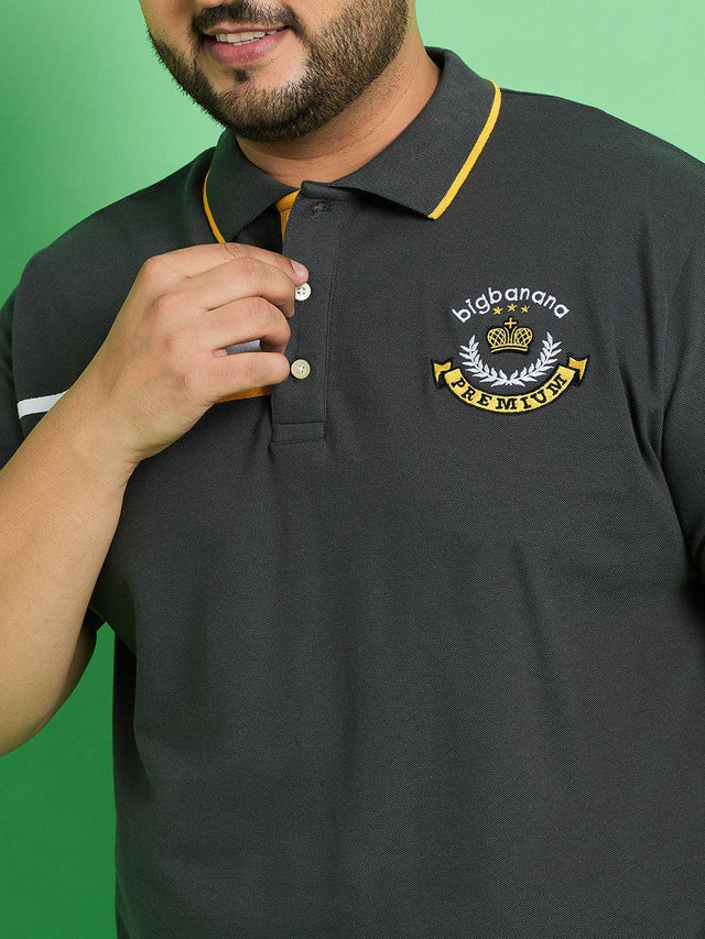 Men Plus Size Baden Solid Polo Tshirt - bigbanana