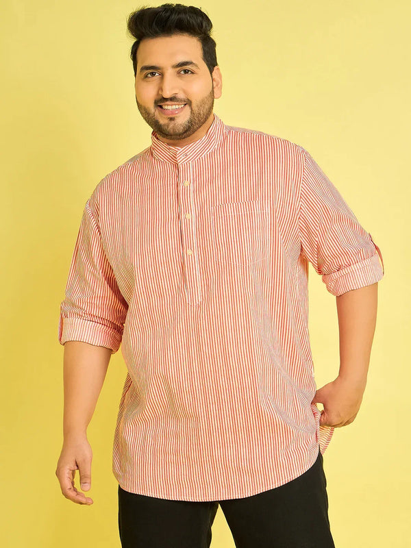 Men Plus Size Jack Striped Kurta