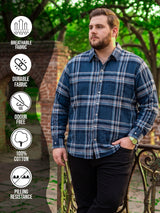 Men Plus Size Barra Multi Check Shirts