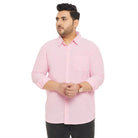 Men Plus Size Base-Pink Solid Shirt - bigbanana