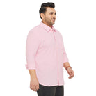 Men Plus Size Base-Pink Solid Shirt - bigbanana