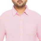 Men Plus Size Base-Pink Solid Shirt - bigbanana