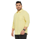 Men Plus Size Base-Yellow Solid Shirt - bigbanana