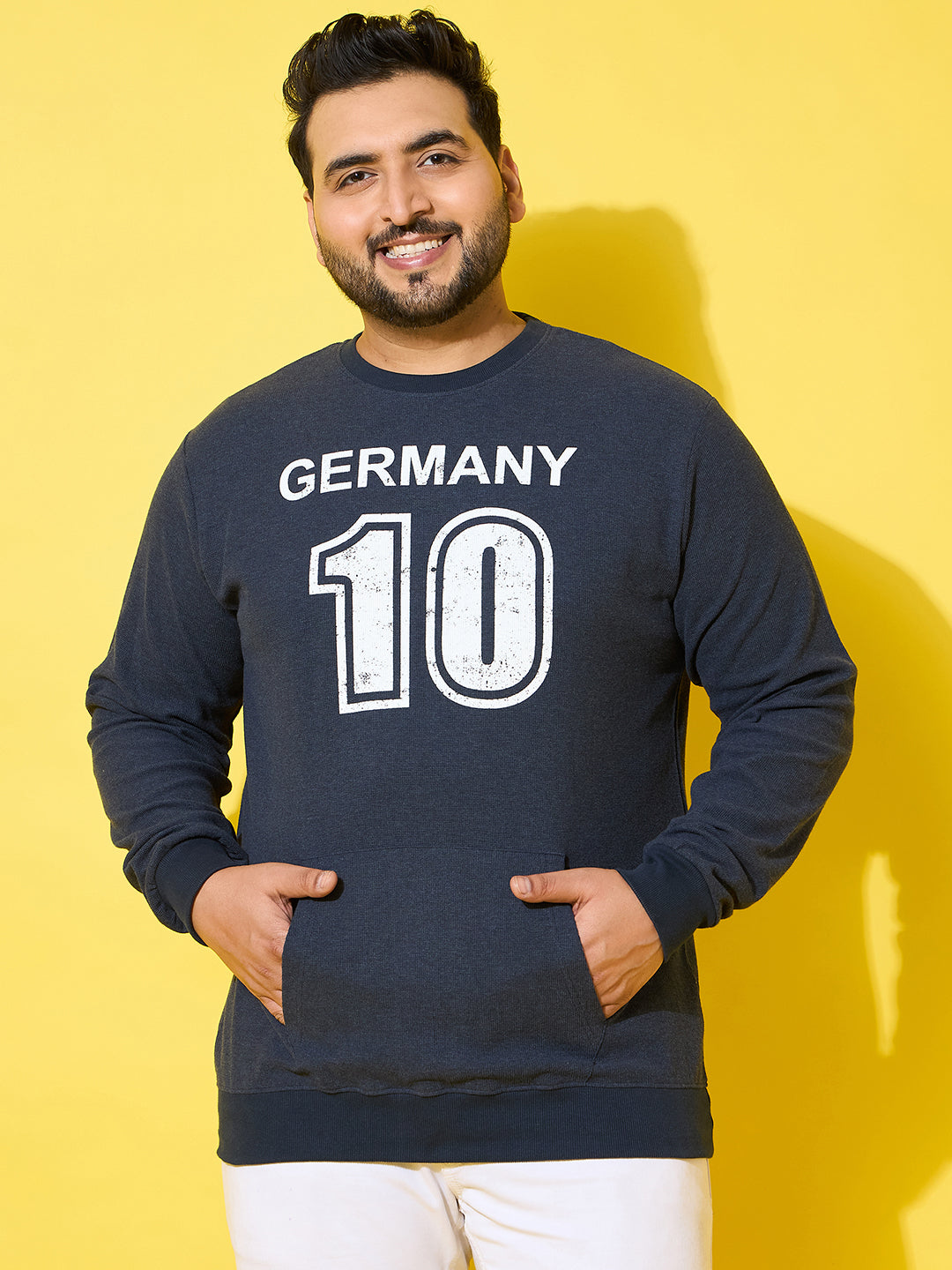 Men Plus Size Bavara Printed Sweatshirt