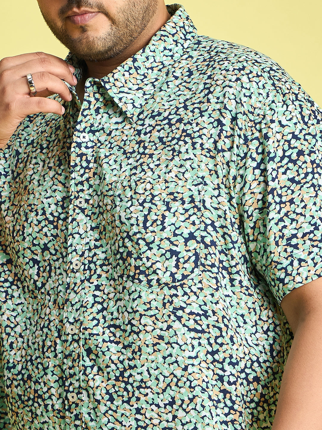 Men Plus Size Bejing Printed Shirt - bigbanana