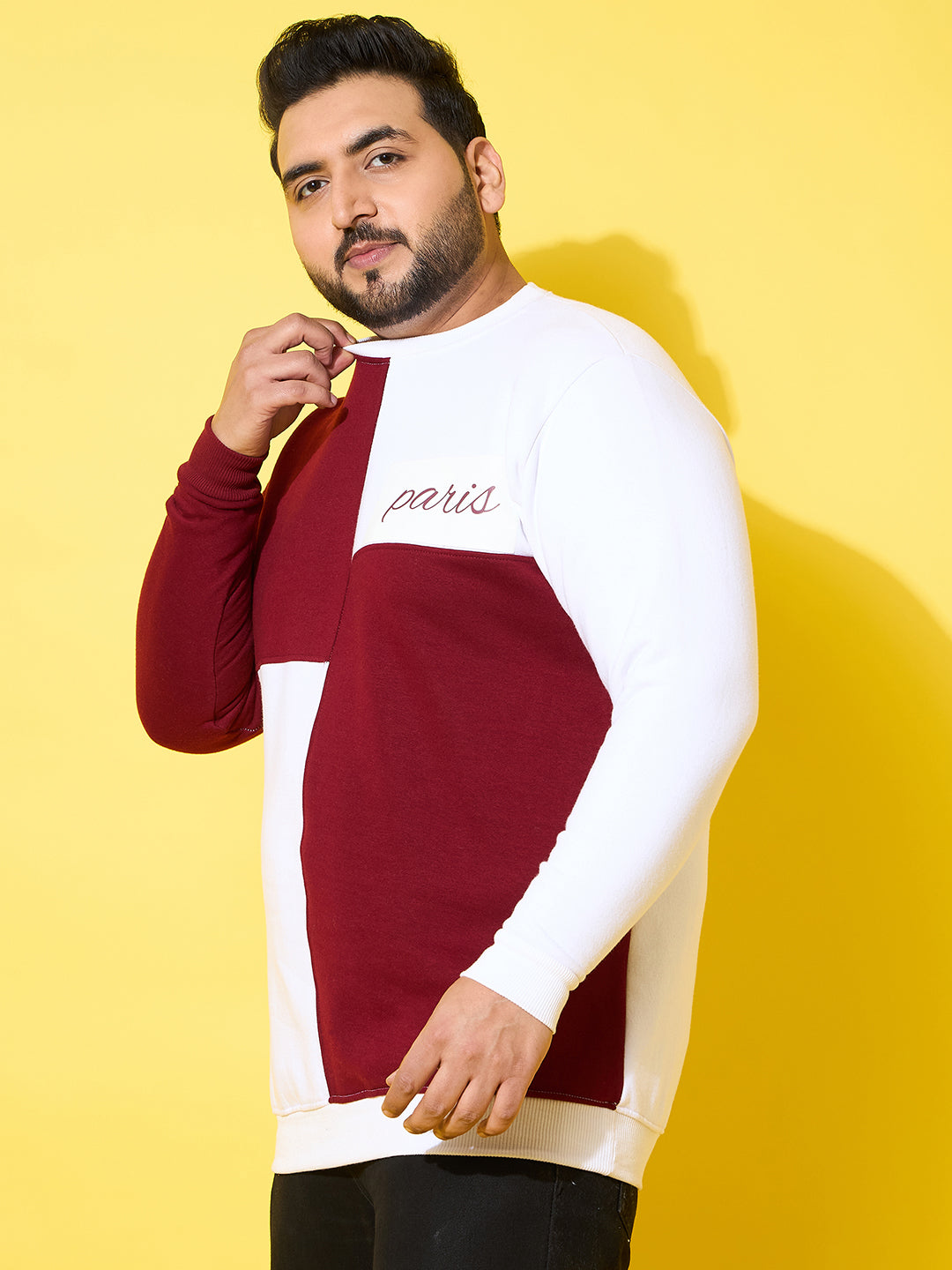 Men Plus Size Belle Colorblock Sweatshirt