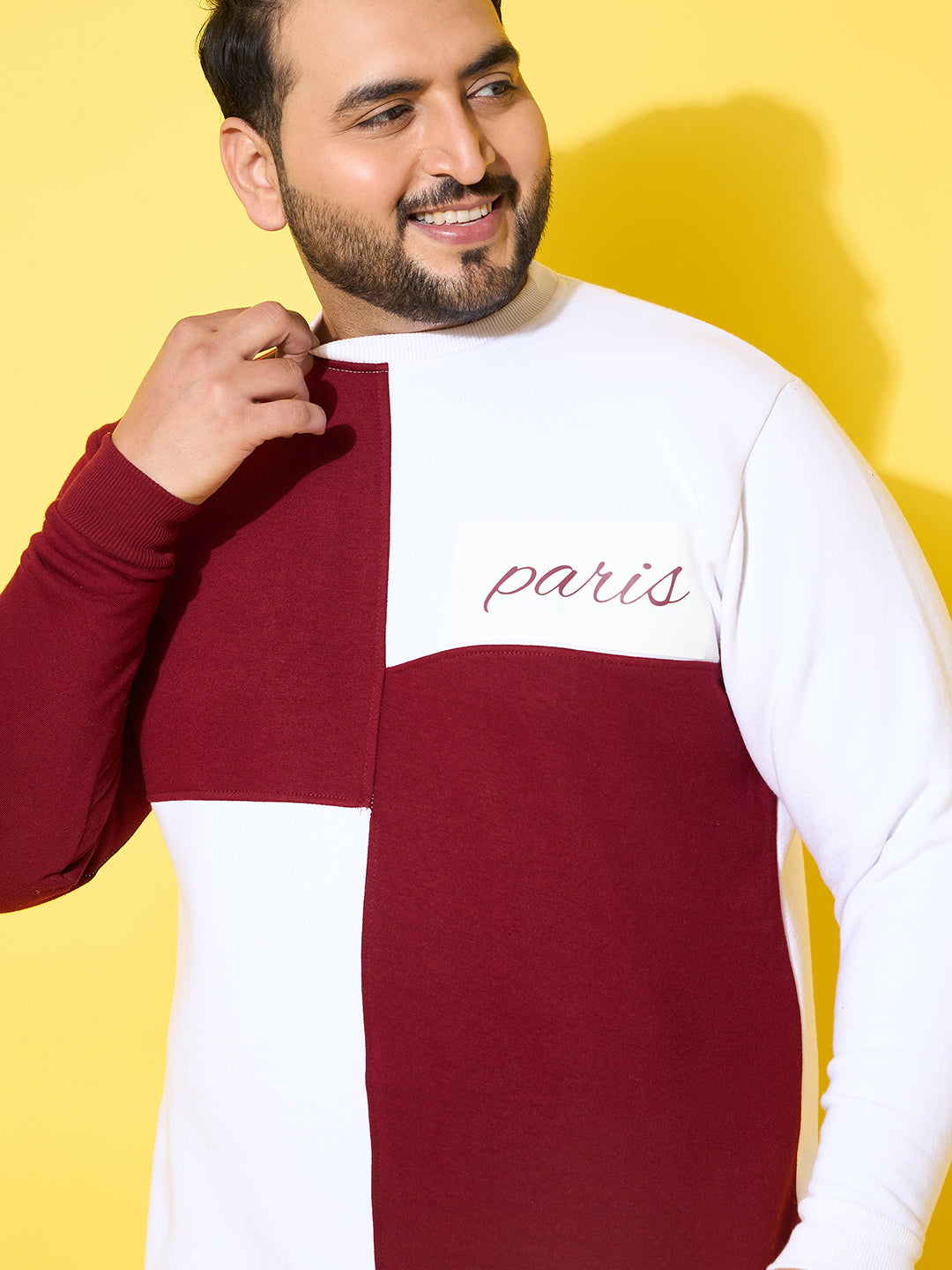Men Plus Size Belle Colorblock Sweatshirt