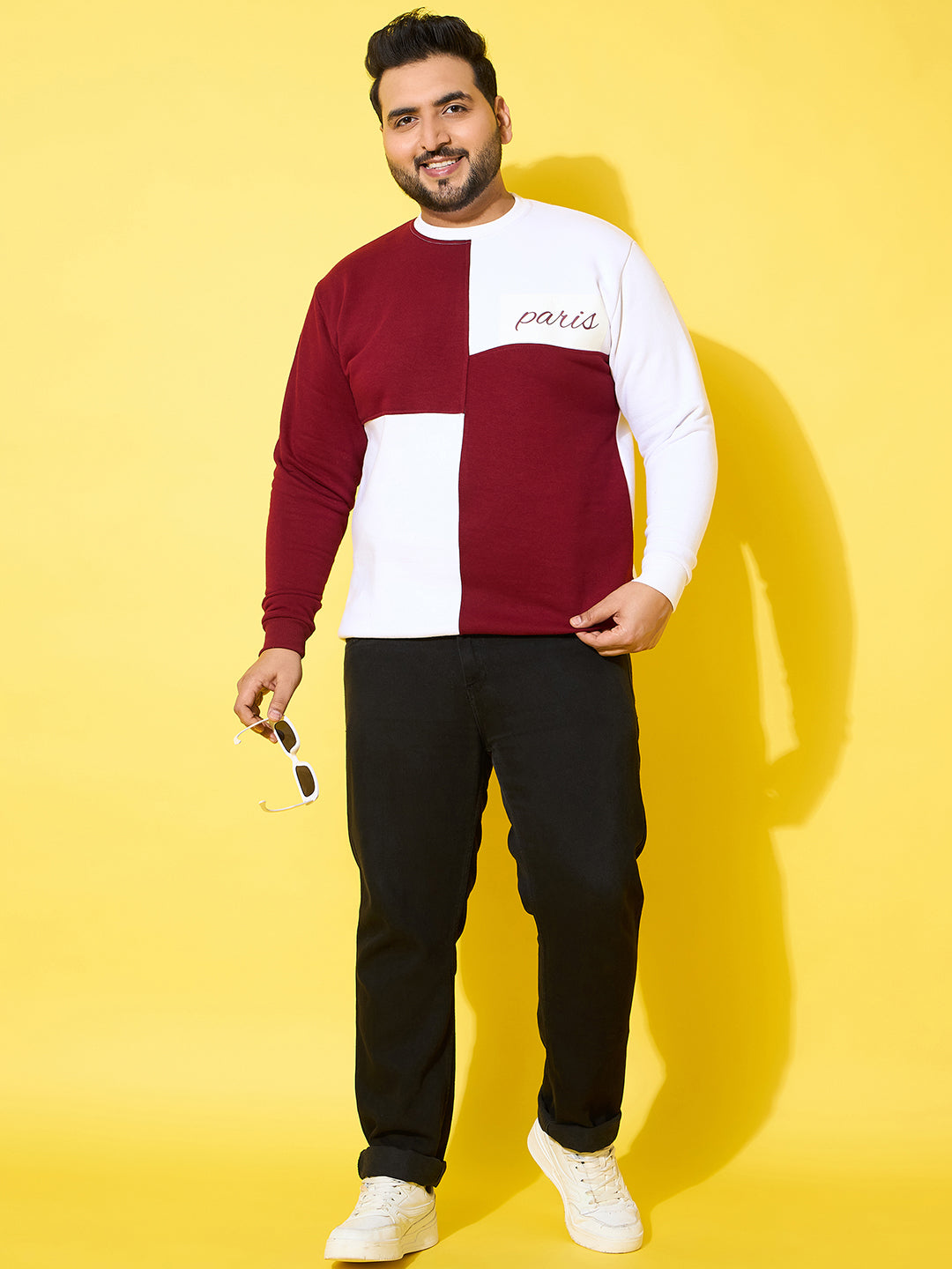 Men Plus Size Belle Colorblock Sweatshirt