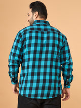 Men Plus Size Beryl Multicolor Checkered Casual Shirt