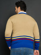 Men Plus Size Bicheno Colourblocked Sweater - bigbanana