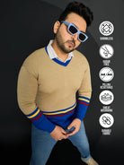 Men Plus Size Bicheno Colourblocked Sweater - bigbanana