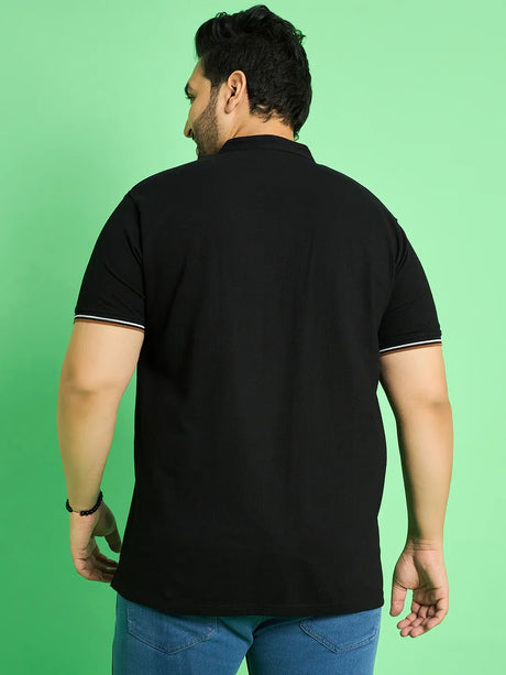 Men Plus Size Mave Solid Henley Tshirt - bigbanana