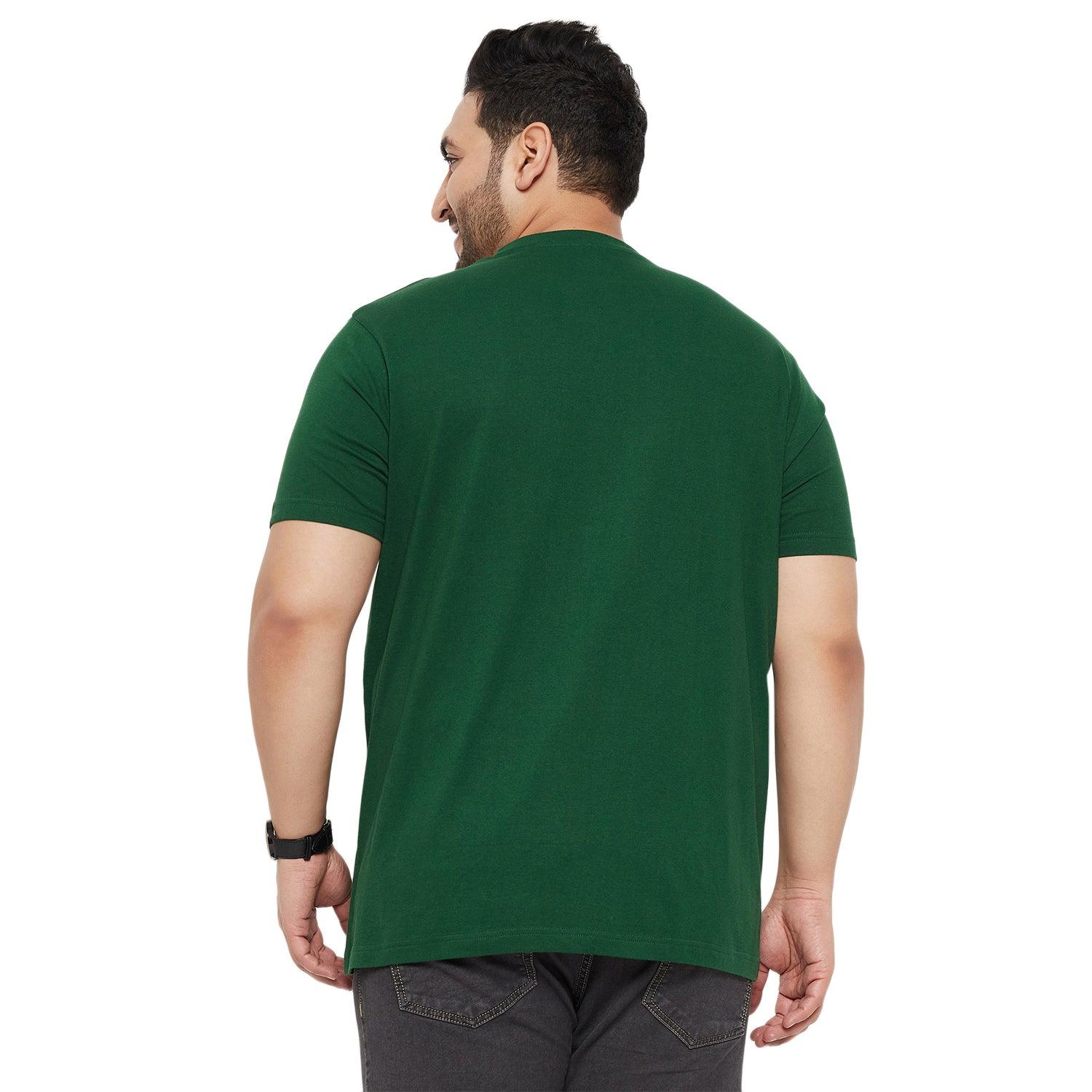 Men Plus Size Bitter Solid V-Neck Tshirt - bigbanana