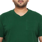 Men Plus Size Bitter Solid V-Neck Tshirt - bigbanana