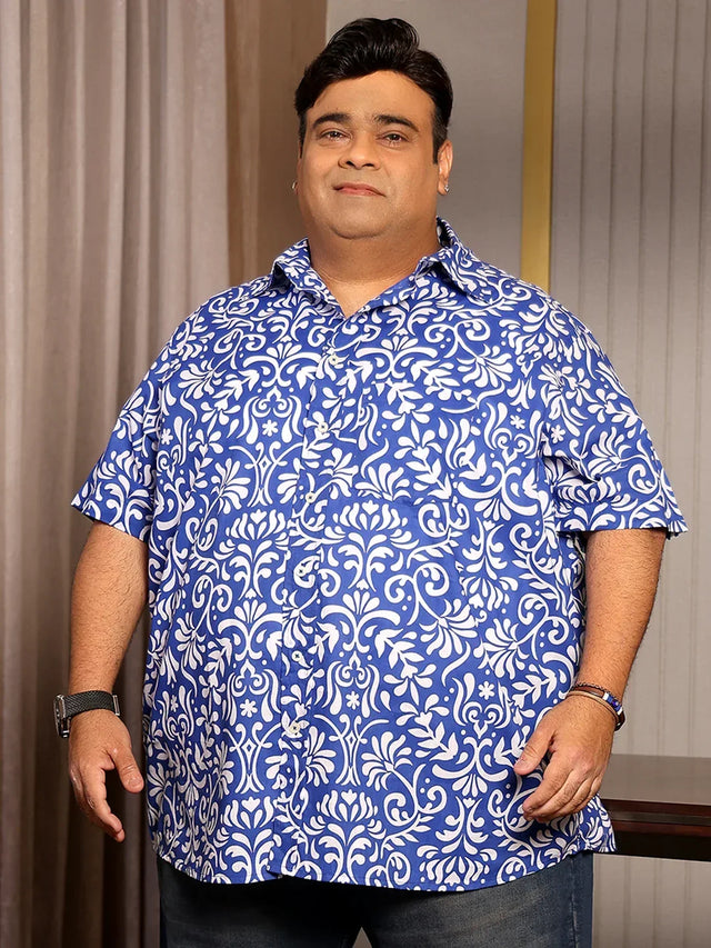 Men Plus Size Blanca Printed Shirt 2XL Men Plus Size Blanca Printed Shirt 2XL