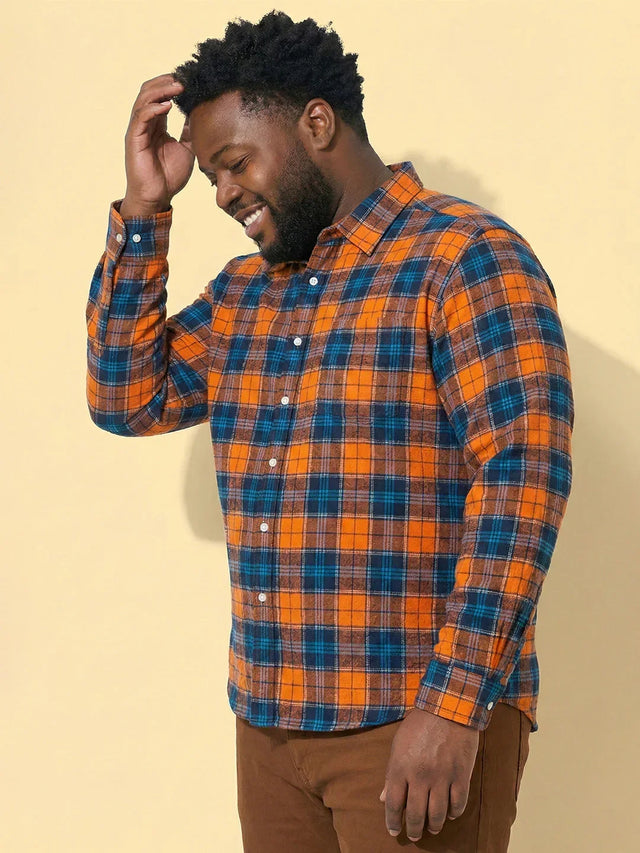 Men Plus Size Blazebox Multicolor Checkered Casual Shirt