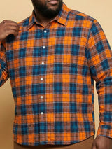 Men Plus Size Blazebox Multicolor Checkered Casual Shirt