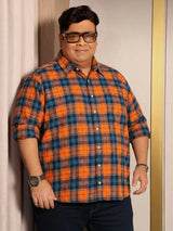 Men Plus Size Blazebox Multicolor Checkered Casual Shirt