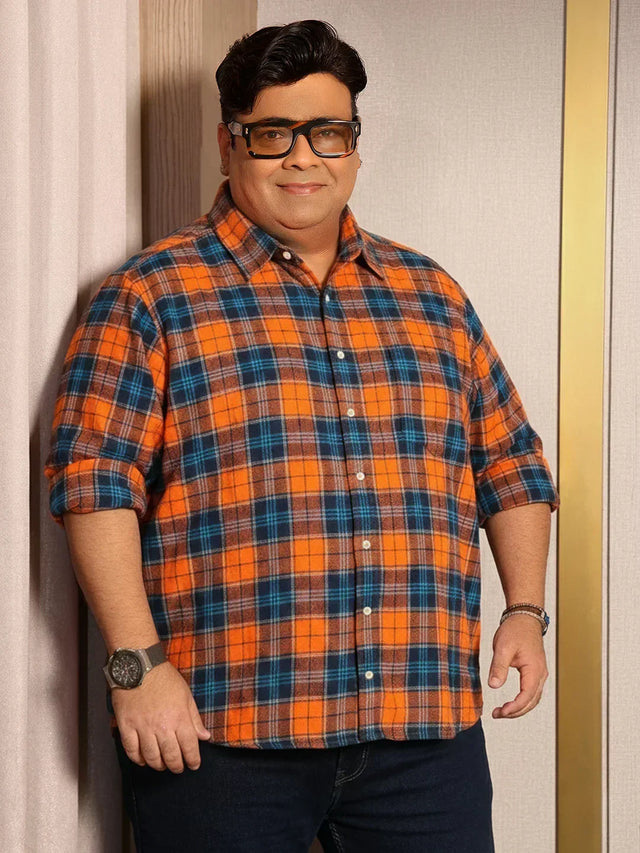 Men Plus Size Blazebox Multicolor Checkered Casual Shirt