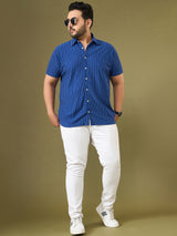 Men Plus Size Bluemist Striped Shirt