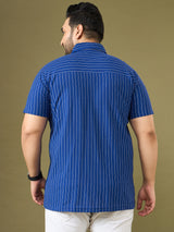 Men Plus Size Bluemist Striped Shirt