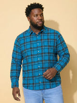 Men Plus Size Blumm Multicolor Checkered Casual Shirt