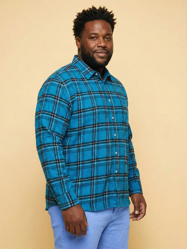 Men Plus Size Blumm Multicolor Checkered Casual Shirt