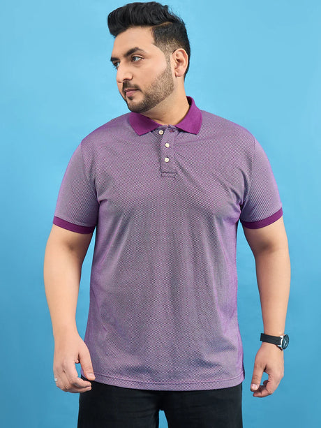 Men Plus Size Boden Purple Solid Polo Tshirt - bigbanana