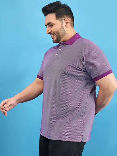 Men Plus Size Boden Purple Solid Polo Tshirt - bigbanana
