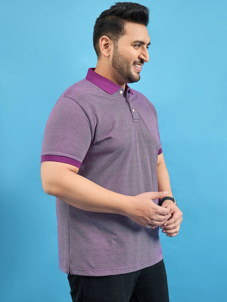 Men Plus Size Boden Purple Solid Polo Tshirt - bigbanana