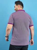 Men Plus Size Boden Purple Solid Polo Tshirt - bigbanana
