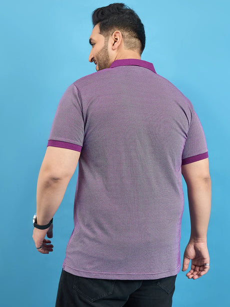 Men Plus Size Boden Purple Solid Polo Tshirt - bigbanana
