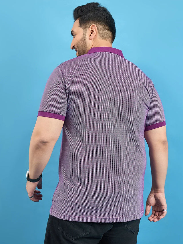 Men Plus Size Boden Purple Solid Polo Tshirt - bigbanana
