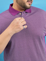 Men Plus Size Boden Purple Solid Polo Tshirt - bigbanana