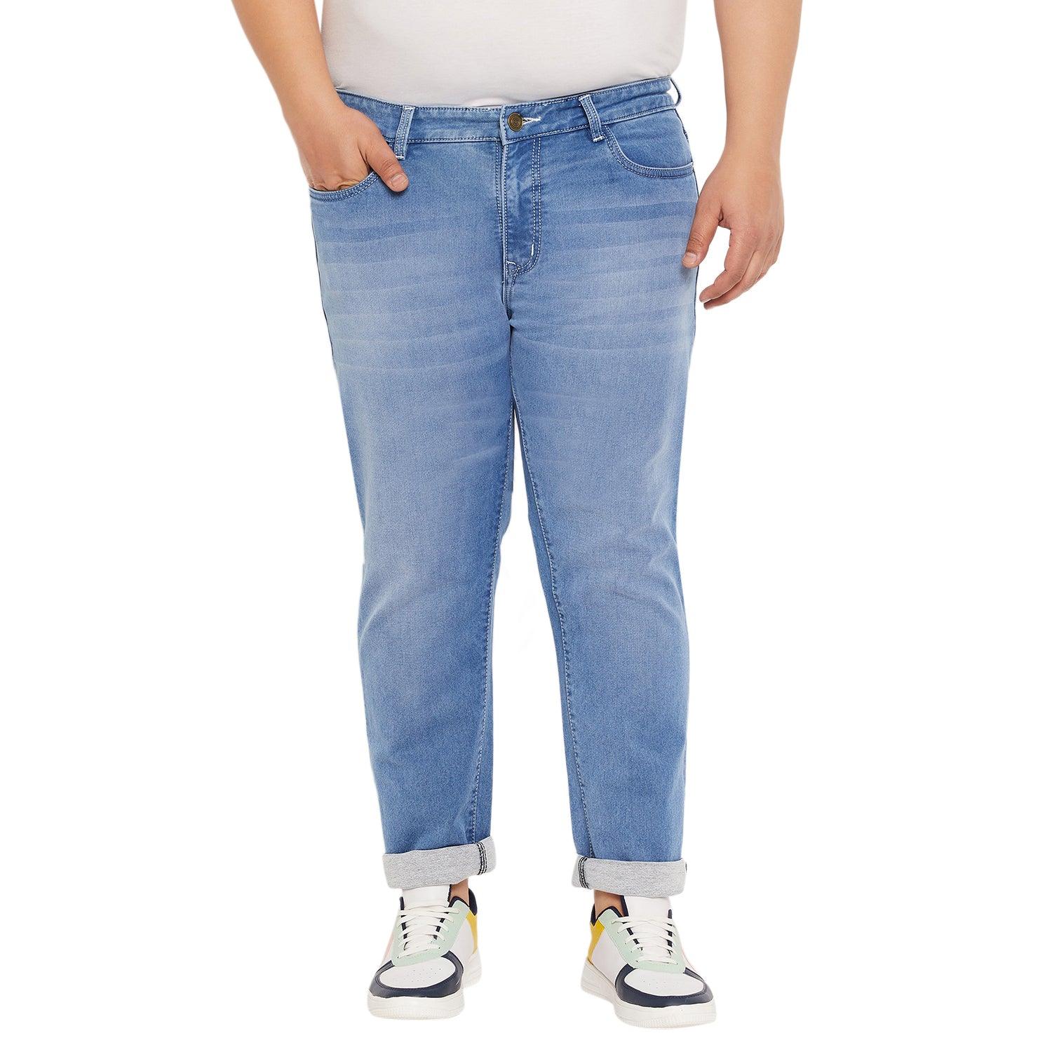 Men Plus Size Borzo Solid Jeans - bigbanana