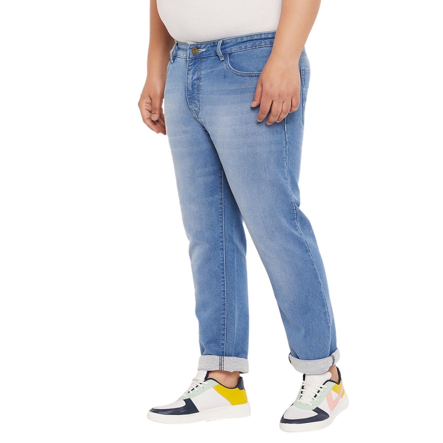 Men Plus Size Borzo Solid Jeans - bigbanana