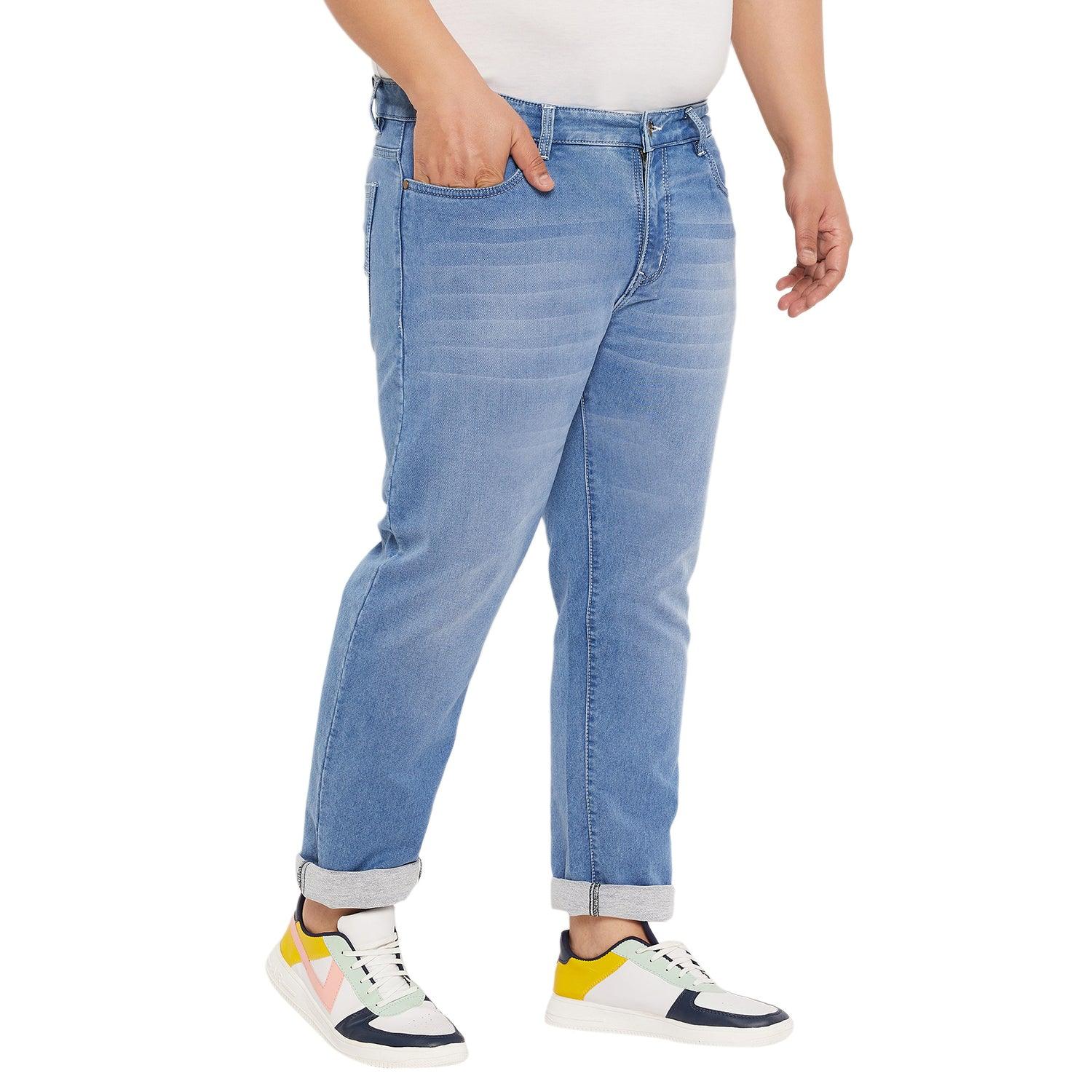 Men Plus Size Borzo Solid Jeans - bigbanana