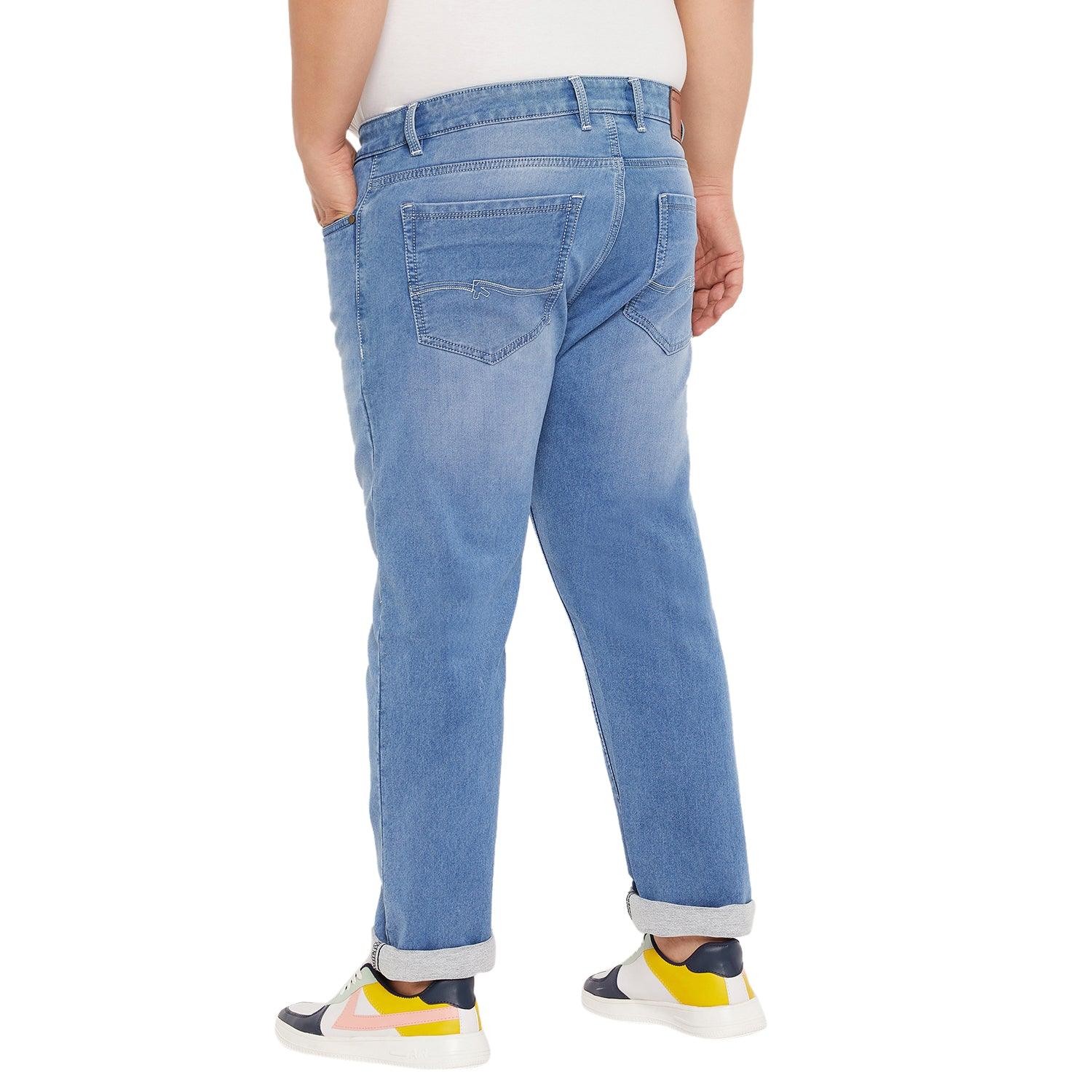 Men Plus Size Borzo Solid Jeans - bigbanana