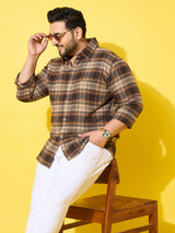 Men Plus Size Boulder Multicolor Checkered Flannel Shirt