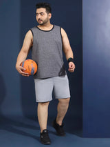 Men Plus Size Boult Grey Solid Vest - bigbanana
