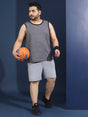 Men Plus Size Boult Grey Solid Vest - bigbanana