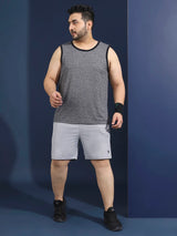 Men Plus Size Boult Grey Solid Vest - bigbanana