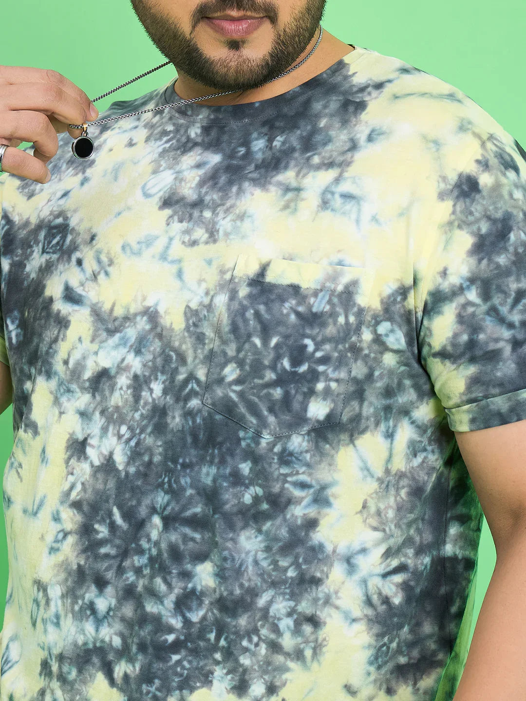 Men Plus Size Brabble Multicolor Printed Round Neck Tshirt