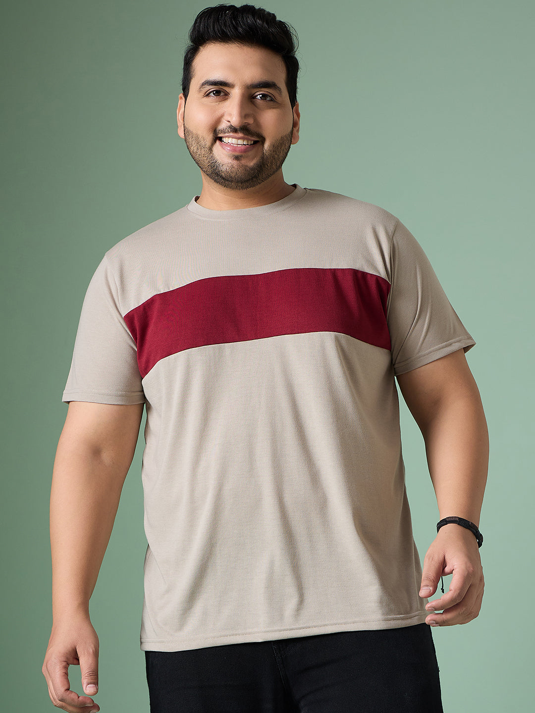 Men Plus Size Bravix Multicolor Round Neck Tshirt - bigbanana