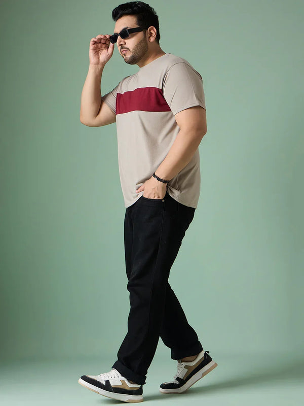 Men Plus Size Bravix Multicolor Round Neck Tshirt